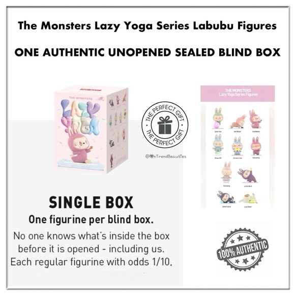 💐What’s In The Blind Box? 1 Authentic The Monsters Lazy Yoga LABUBU Figure - Picture 1 of 16